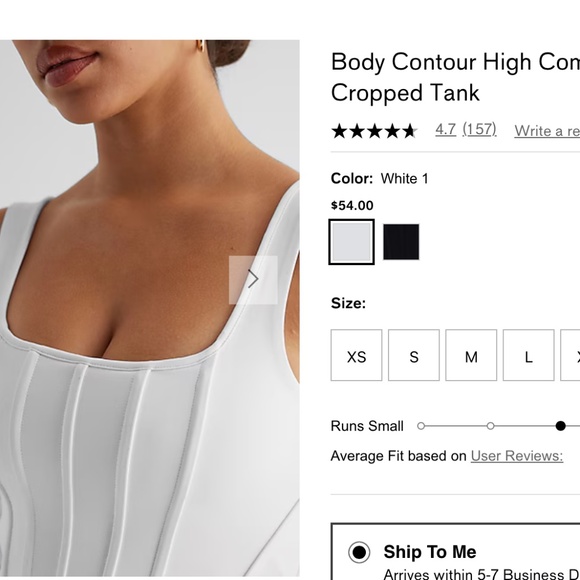 NWT Small Express Blue High Compression Fitted Corset Cropped Tank - Picture 2 of 4